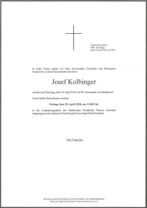 Portrait von Josef Kolbinger