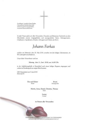Portrait von Johann Farkas