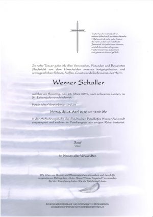 Portrait von Werner Schaller