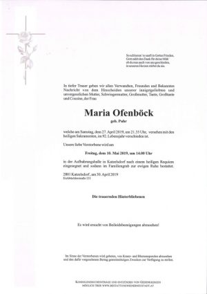 Portrait von Maria Ofenböck