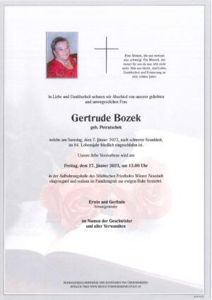 Portrait von Gertrude Bozek