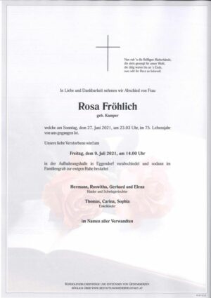 Portrait von Rosa Fröhlich