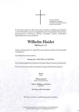 Portrait von Wilhelm Haider