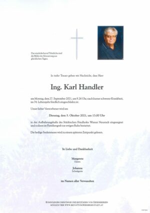Portrait von Ing. Karl Handler