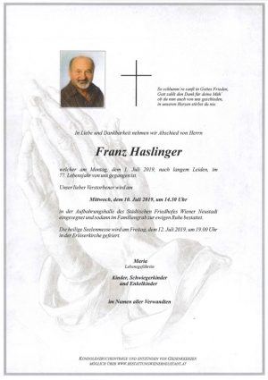 Portrait von Franz Haslinger