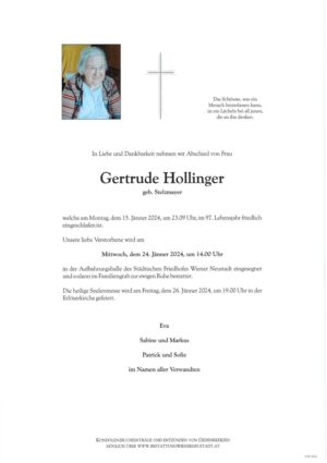 Portrait von Gertrude Hollinger