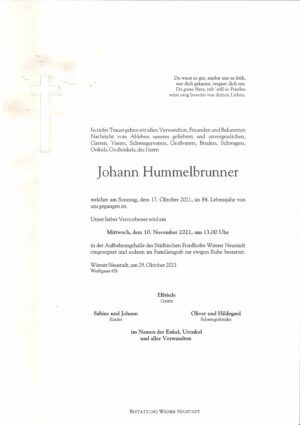 Portrait von Johann Hummelbrunner