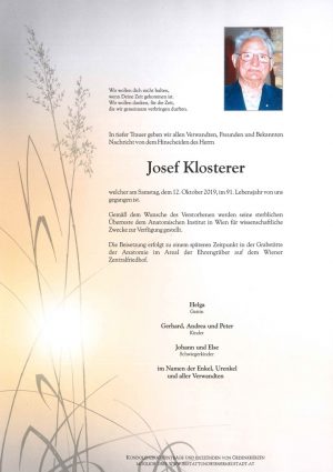 Portrait von Klosterer Josef