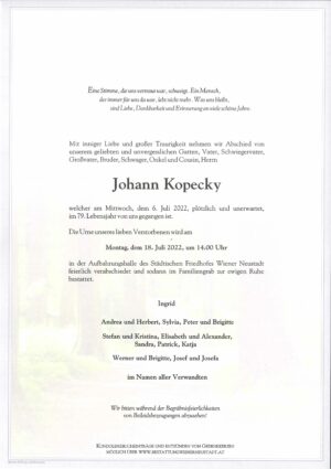 Portrait von Johann Kopecky