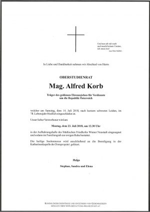 Portrait von Mag. Alfred Korb