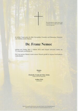 Portrait von Dr. Franz Nemec