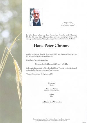 Portrait von Hans-Peter Chromy