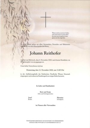 Portrait von Johann Reithofer