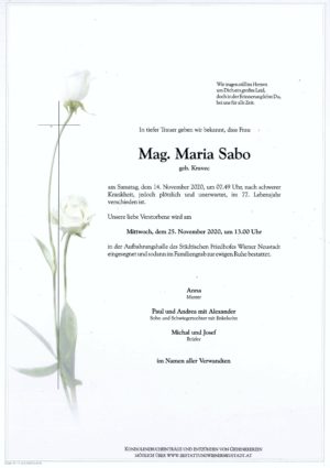 Portrait von Mag. Maria Sabo