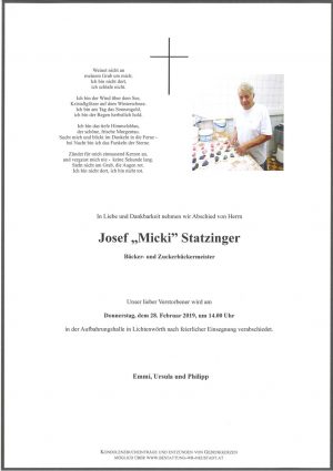 Portrait von Josef „Micki“ Statzinger