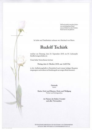 Portrait von Rudolf Tschirk