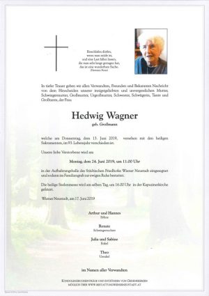 Portrait von Hedwig Wagner