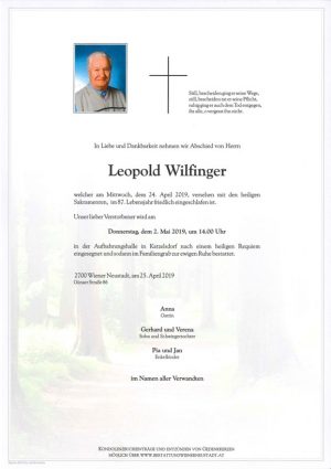 Portrait von Leopold Wilfinger