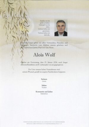 Portrait von Alois Wolf