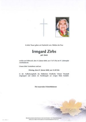 Portrait von Irmgard Zirbs