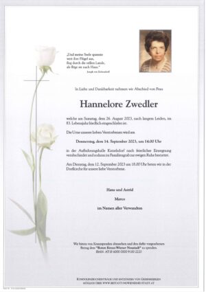 Portrait von Hannelore Zwedler